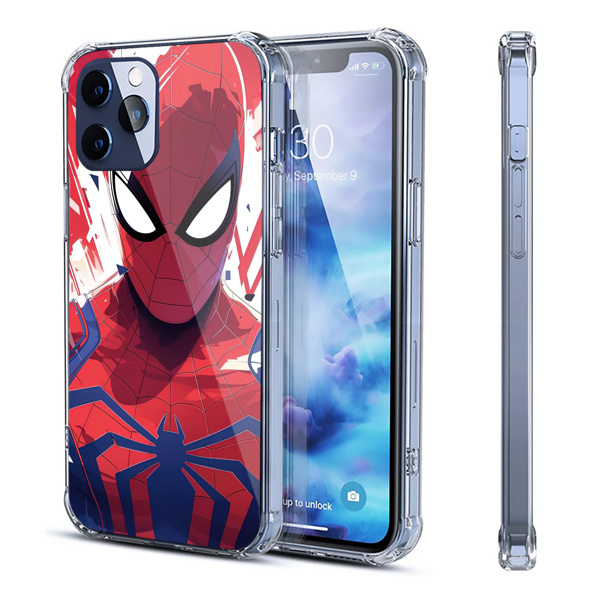 （画像用） Spider Man スパイダーマン 【iPhone 12シリーズ対応】透明スマホケース（クリアソフトケース）